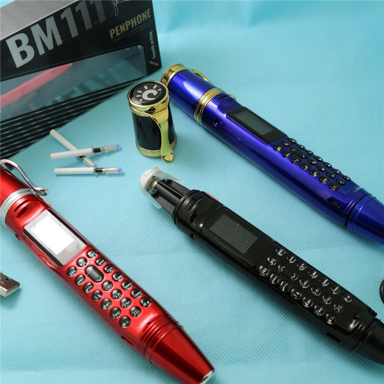 BM111 0.96-inch Pen Shape Mini Cellphone Dual SIM Dual Standby Mobile Phone - Black