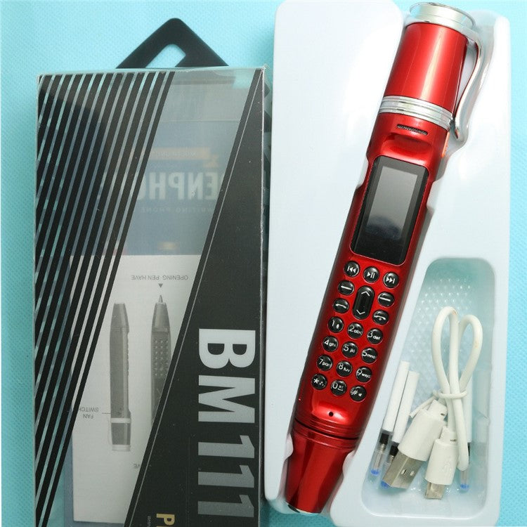 BM111 0.96-inch Pen Shape Mini Cellphone Dual SIM Dual Standby Mobile Phone - Black