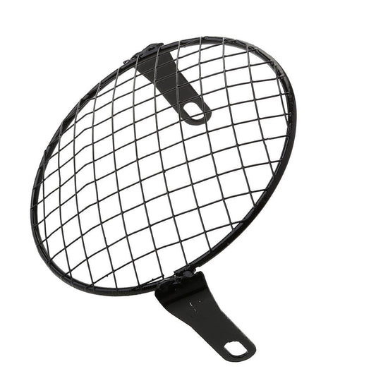 6.3 Inch Retro Motorcycle Grill Side Mount Headlight   Square Net Cover Mask