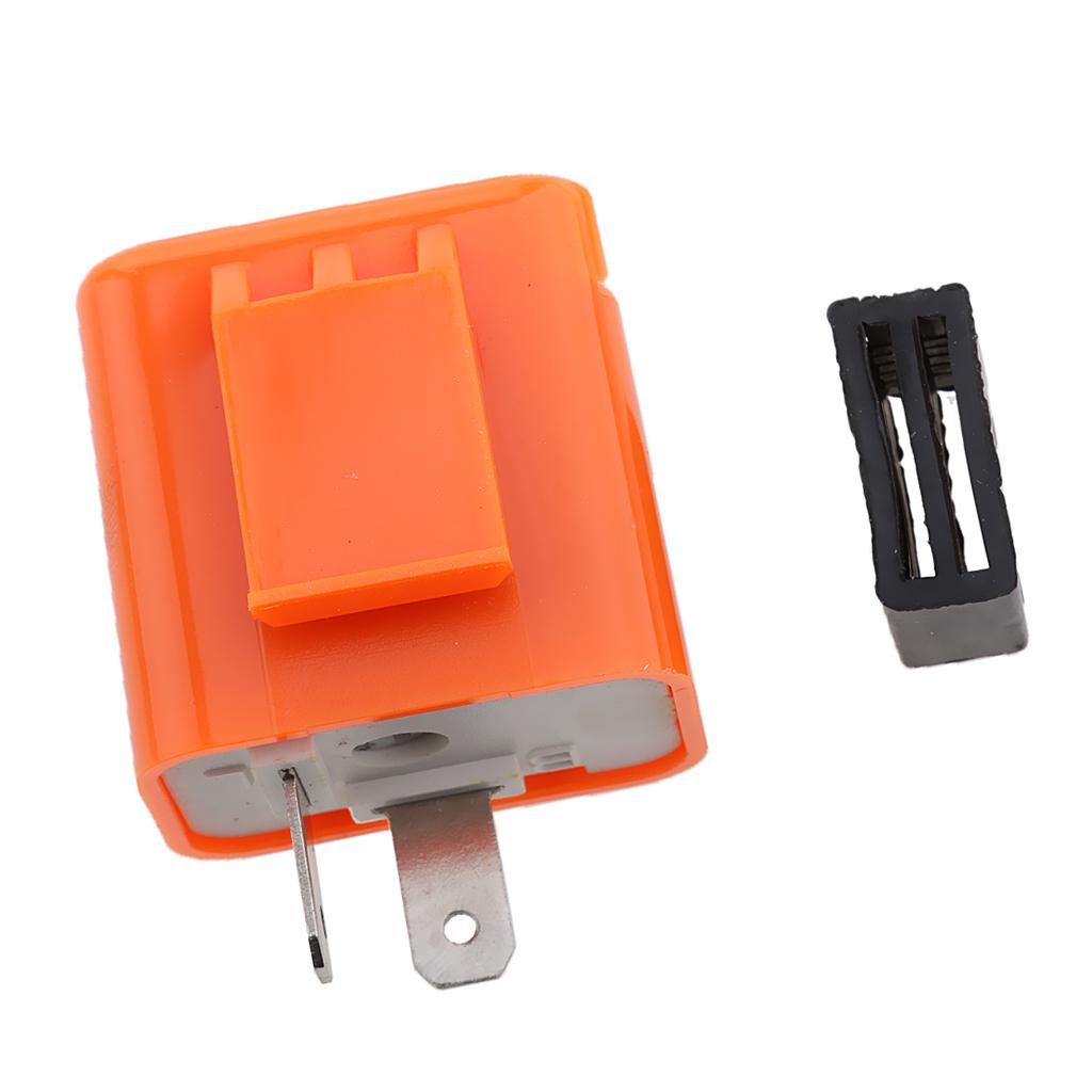 Universal Motorcycle Motorbike Turn Signal Indicator 2-Pin Speed Adjustable LED Flasher Relay 12VDC Orange