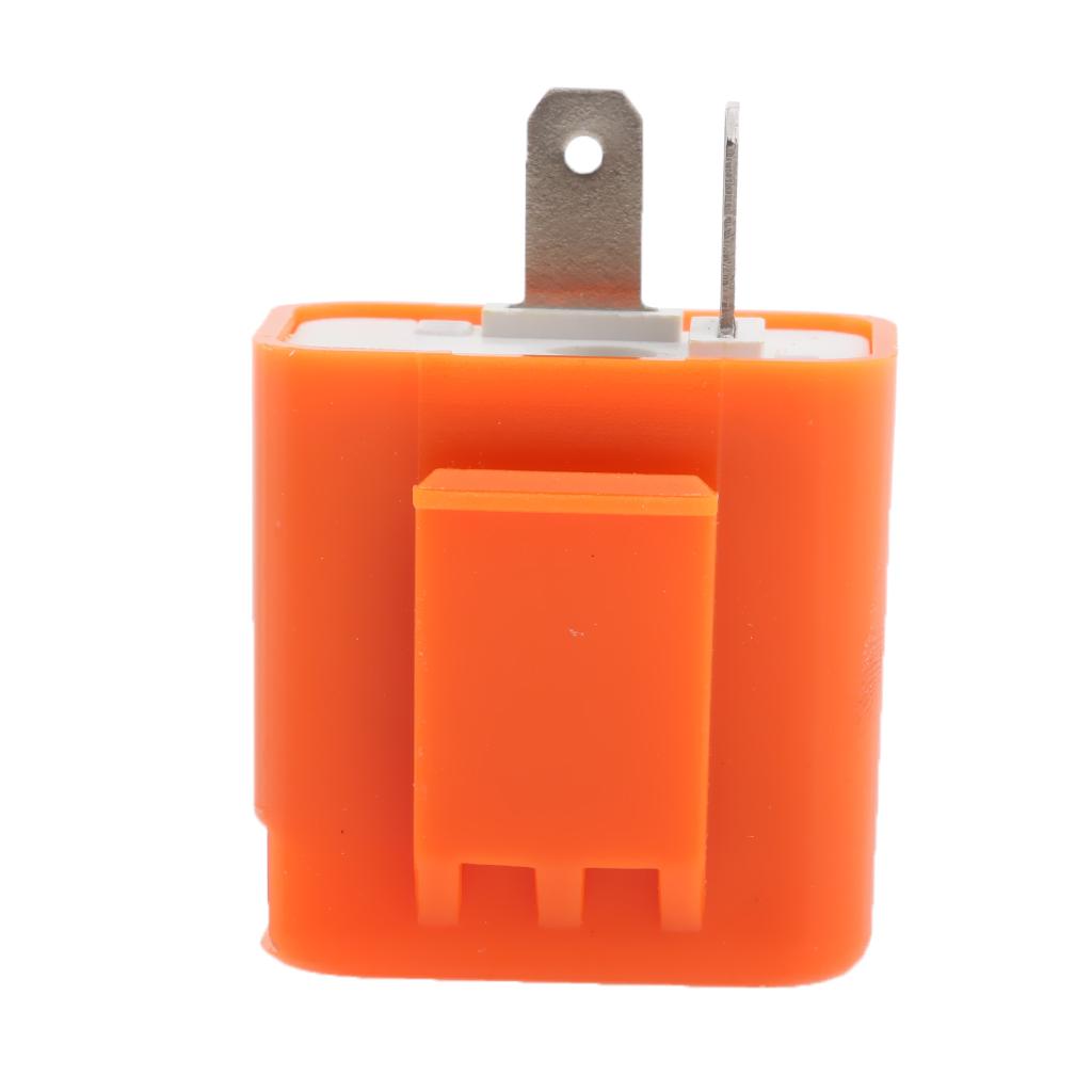 Universal Motorcycle Motorbike Turn Signal Indicator 2-Pin Speed Adjustable LED Flasher Relay 12VDC Orange