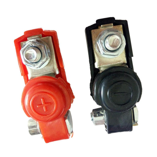 2 Pieces Car Battery Terminal Clamp Set Positive & Negative Connector Charge