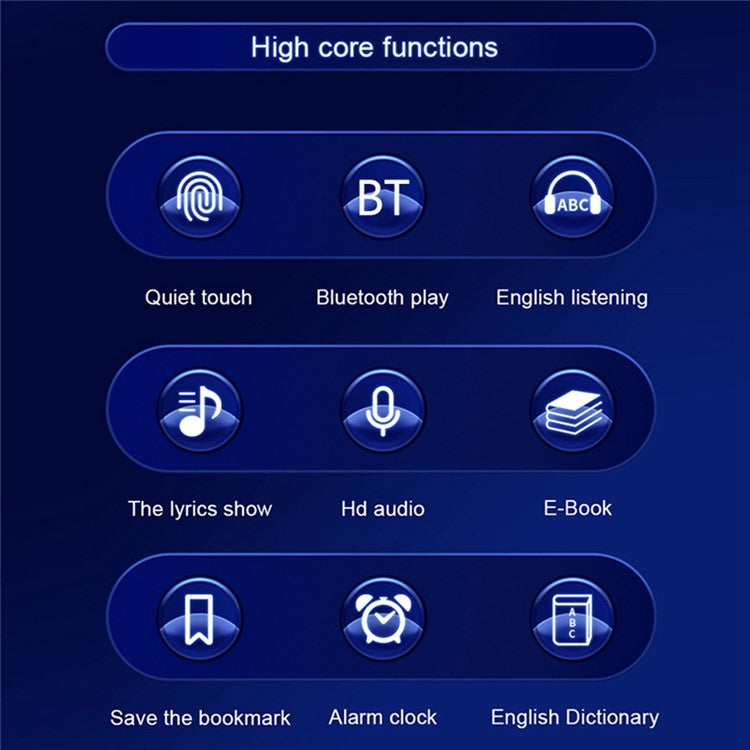 S308 Touch Screen MP3 Sound Recorder Music Video MP4 Player with Dictionary + Bluetooth-compatible Function - Silver