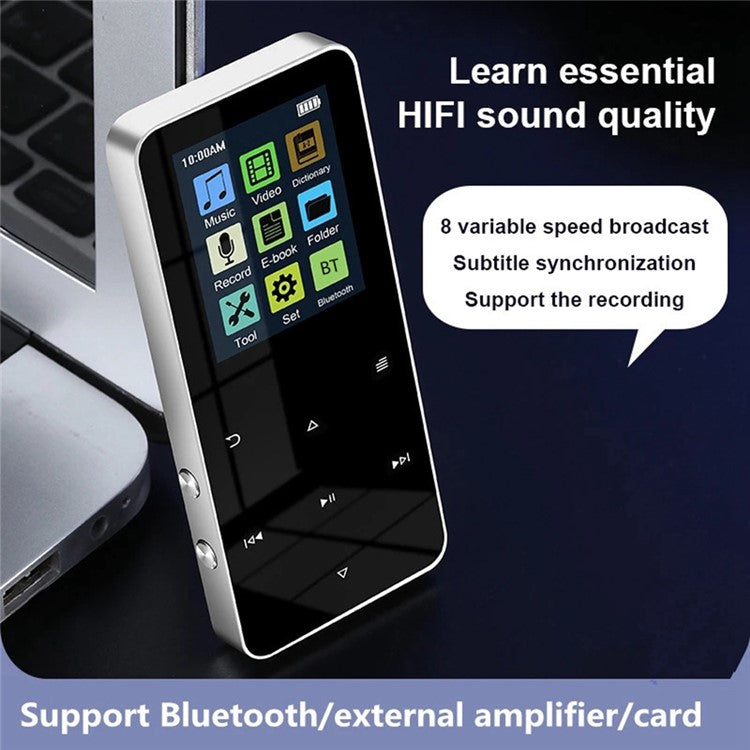 S308 Touch Screen MP3 Sound Recorder Music Video MP4 Player with Dictionary + Bluetooth-compatible Function - Silver