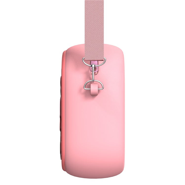 Cute Cartoon Animal Design Children Camera Carrying Case Silicone Shoulder Bag with 5 Rolls Thermal Paper - Pink