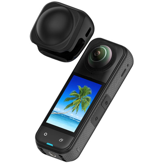 For Insta360 X5 / X4 Anti Scratch Camera Lens Protective Cover Flexible Silicone Case - Black