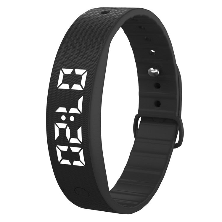 W5SV Smart Bracelet with Vibrating Alarm, Sleep Monitoring Digital Display Electric Watch - Black