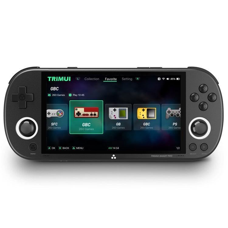 TRIMUI SMART PRO Handheld Game Console 4.96-inch IPS Screen Retro Video Game Controller (English Version), with 64G TF Card - Black