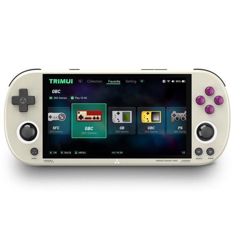 TRIMUI SMART PRO Handheld Game Console 4.96-inch IPS Screen Retro Video Game Controller (English Version), with 64G TF Card - Grey