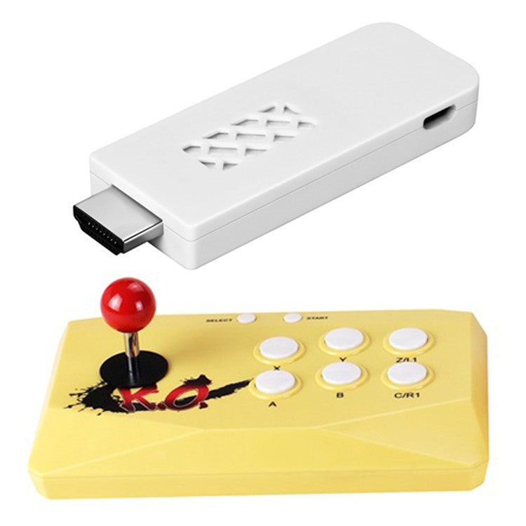 X6 Retro Arcade Game Console Joystick Fight Stick Buttons Fighting Game Stick Support 2000 Games - Yellow