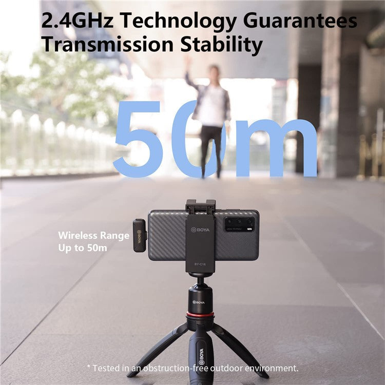 BOYA BY-WM3T2-U1 Wireless Lavalier Microphone Portable Audio Video Recording Mic for Live Broadcast