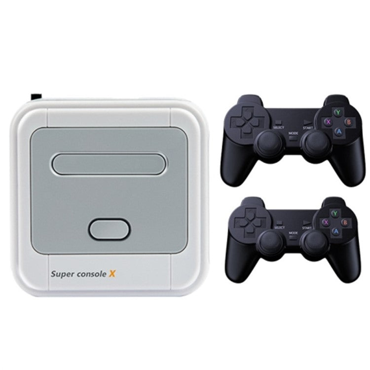 SUPER CONSOLE X Portable Mini Game Console with 2 Wireless Controller 3D HD Home Game Box (128GB) - UK Plug