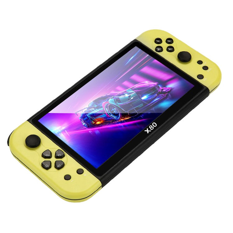 X80 7.0 inch HD Screen Handheld Game Console 20000 Games Video Game Console - Fluorescent Yellow