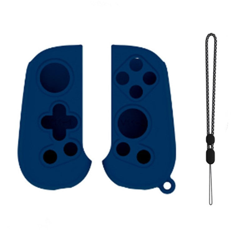 1 Pair Silicone Grip Case Cover for Backbone One Controller Protective Sleeve with Hand Strap - Blue