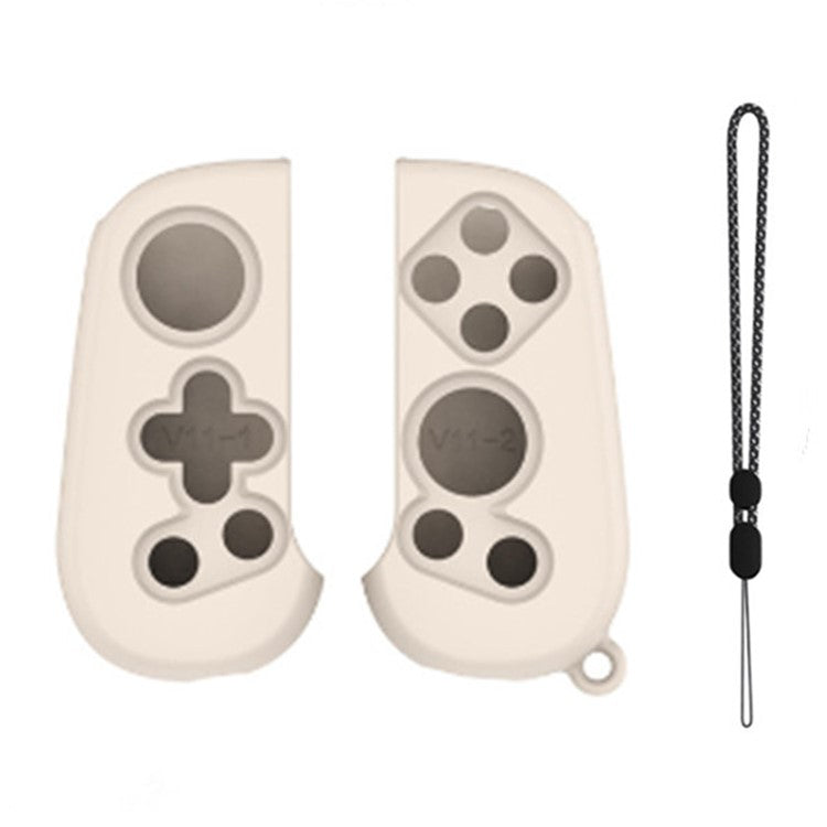 1 Pair Silicone Grip Case Cover for Backbone One Controller Protective Sleeve with Hand Strap - Beige