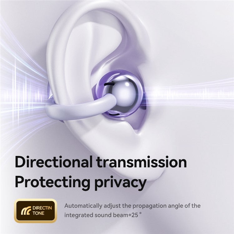 M91 Ear Clip Earbuds Wireless Bluetooth-compatible Headphones Noise Reduction Earphones - Purple