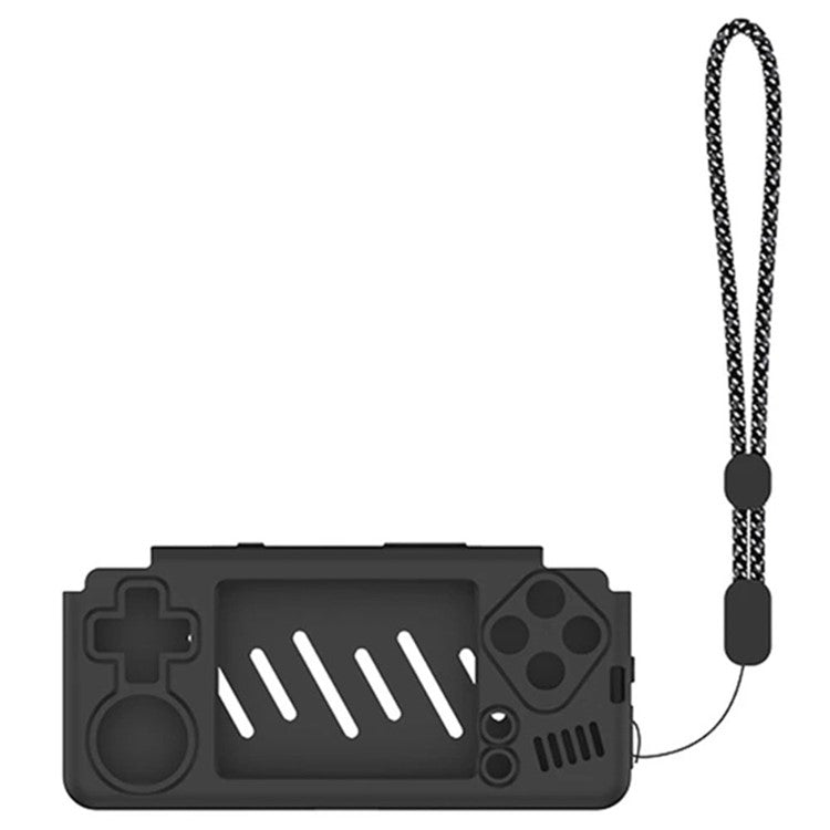 Silicone Protective Case with Wrist Strap for Miyoo A30 Handheld Console - Black