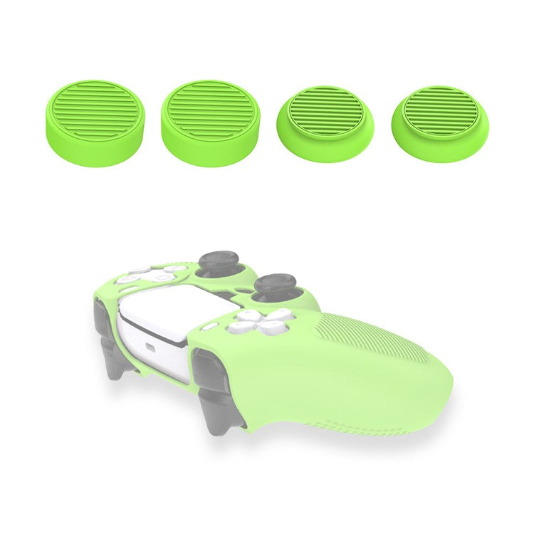 4Pcs/Set Non-slip Silicone Rocker Caps Covers Game Console Accessories for Sony PS5 Controller/Amazon Luna Controller - Green