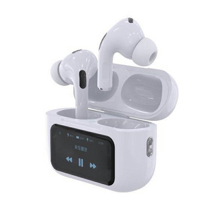 A9 Pro Smart LCD Color Touch Screen Earbuds with ANC+ENC Active Noise Cancellation Bluetooth-compatible Headset