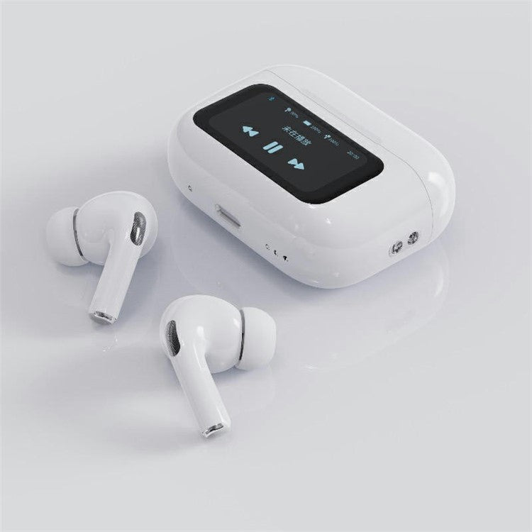 A9 Pro Smart LCD Color Touch Screen Earbuds with ANC+ENC Active Noise Cancellation Bluetooth-compatible Headset