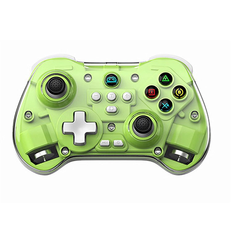 Z01X Transparent Design Bluetooth Gamepad Six-axis Dual Motor Vibration Game Controller - Green