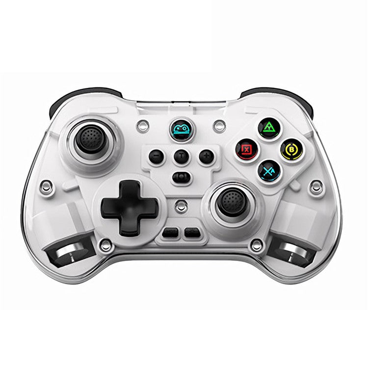 Z01X Transparent Design Bluetooth Gamepad Six-axis Dual Motor Vibration Game Controller - White