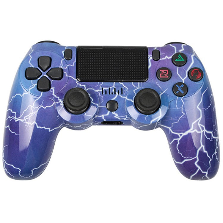 Wireless Bluetooth Controller with Lightbar Dual Vibrating Game Handle Pattern Painted Gamepad for PS4 - Thunder