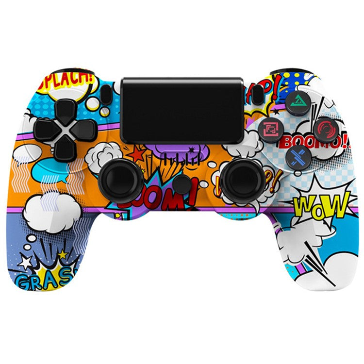 Wireless Bluetooth Controller with Lightbar Dual Vibrating Game Handle Pattern Painted Gamepad for PS4 - Cloud