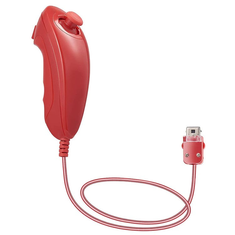 8530 For Nintendo Wii Anti-Slip Design 1:1 Curved Wired Game Controller Remote with Cable - Red