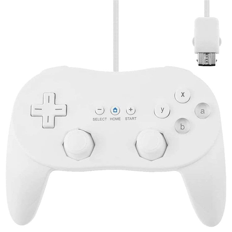 8553 Gamepad for Nintendo Wii, WiiU Game Console Wired Controller with 1.1m Cable - White