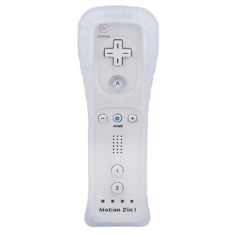 8512 Compatible with Nintendo Wii Remote Controller Motion 2-in-1 Wireless Gamepad with Silicone Case, Strap - White