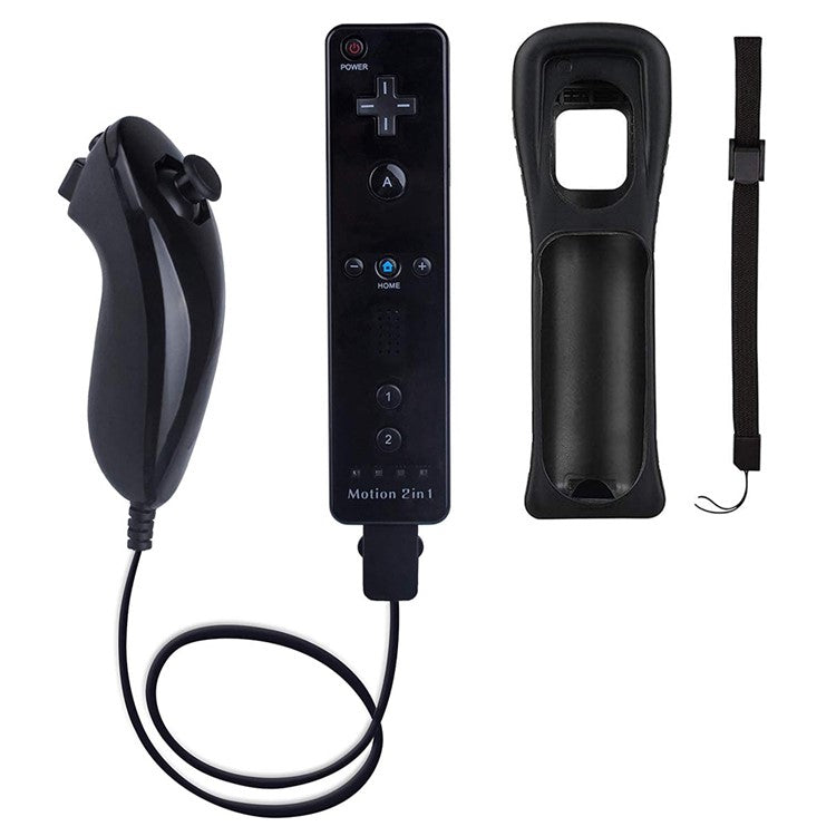 8512 For Wii U / Wii Console Remote Controller Game Wireless Handle Grip Built-in Motion Plus - Black