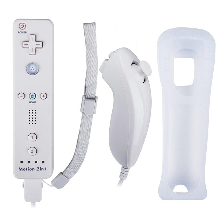 8512 For Wii U / Wii Console Remote Controller Game Wireless Handle Grip Built-in Motion Plus - White