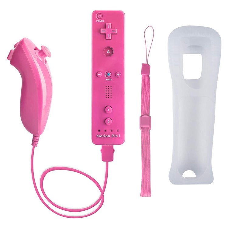 8512 For Wii U / Wii Console Remote Controller Game Wireless Handle Grip Built-in Motion Plus - Rose