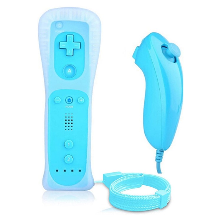 8511 For Wii U No Delay Wireless Connection Right and Left Game Handle Controller Gamepad - Baby Blue