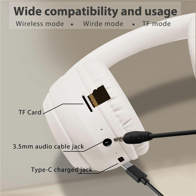 WH-1000XM4 Wireless Over-Ear Headphones with Battery Display Bluetooth-compatible Headset Support TF Card - Black