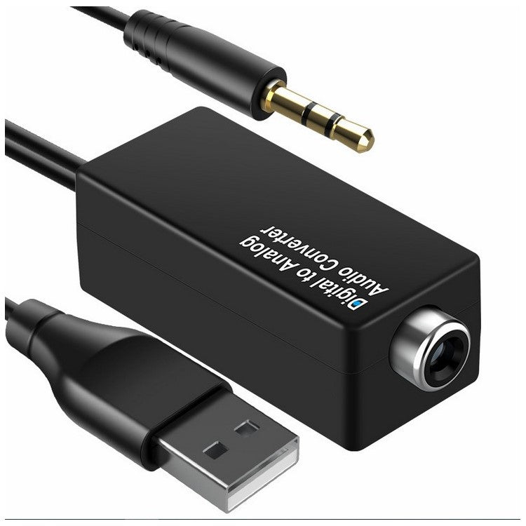 D15 Audio Converter Adapter Cable Coaxial/Optical Fiber/3.5mm/USB Interface DAC - Coaxial