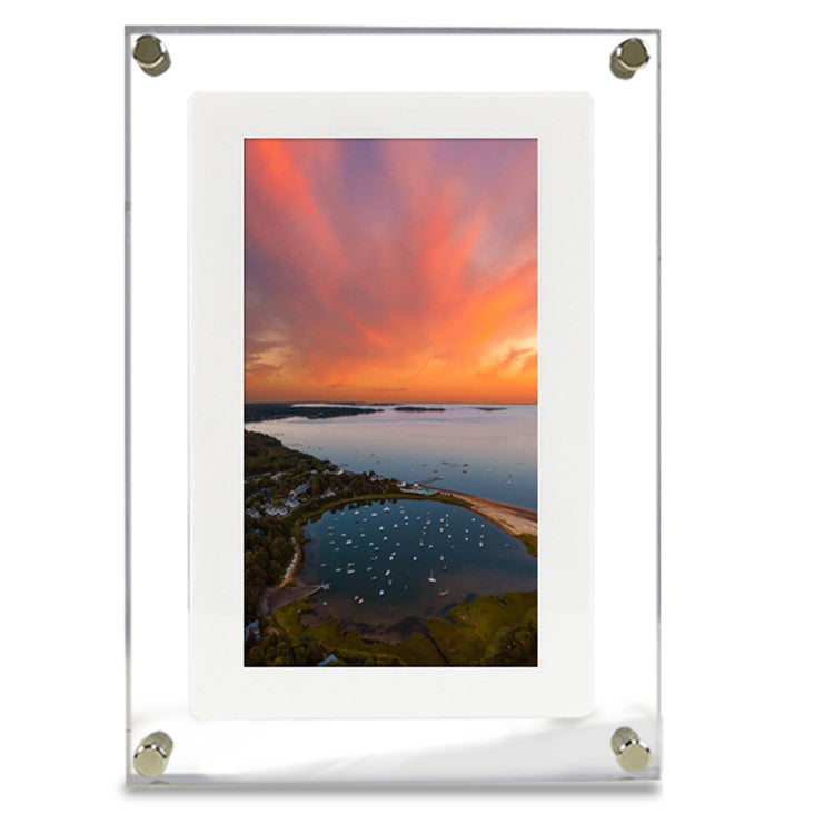 7-inch Digital Photo Frame Transparent Acrylic 600x1024 Video Picture Display Screen with 1G Memory - EU Plug