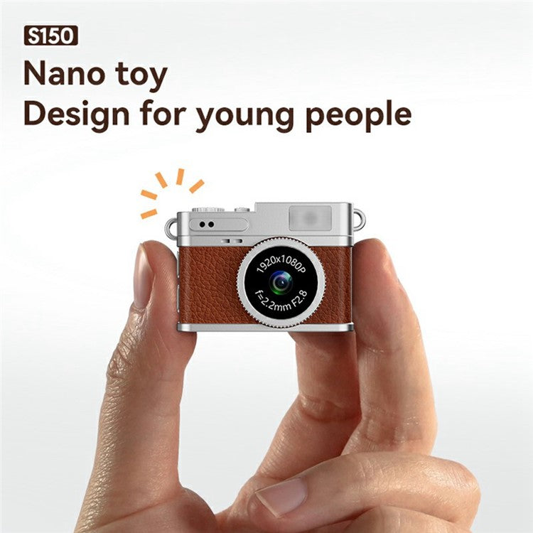 S150 Wearable Mini Camera 1080P HD Video 0.96 Inch IPS Display Necklace Pendant Retro Camera - Black