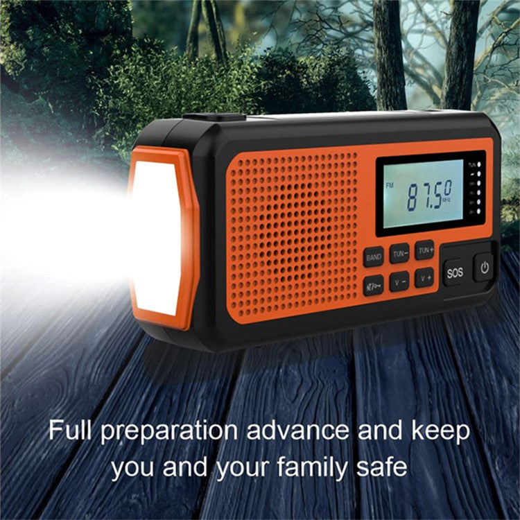 373 Multifunctional Outdoor Emergency Hand Crank AM / FM Solar Radio Power Bank, EU Version