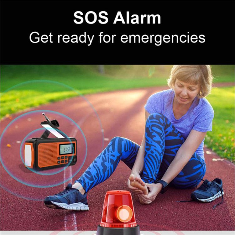 373 Multifunctional Outdoor Emergency Hand Crank AM / FM Solar Radio Power Bank, EU Version