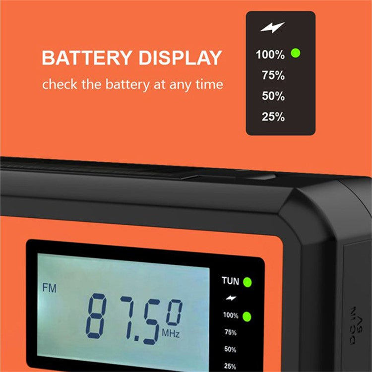 373 Multifunctional Outdoor Emergency Hand Crank AM / FM Solar Radio Power Bank, EU Version