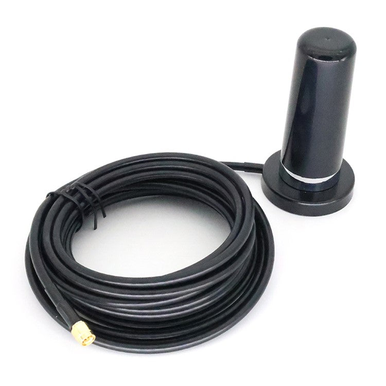 4G LTE 700-2700MHZ Small Steel Gun Antenna 5.5cm Strong Magnetic Base Large Sucker with 5m SMA-Male Extension Cable