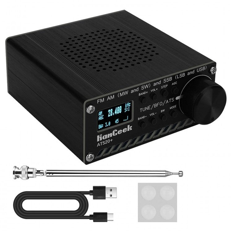 ATS-20+ Full Band Radio Receiver 0.96 Inch Screen DSP SDR Receiver FM AM (MW and SW) and SSB (LSB and USB) Portable Radio