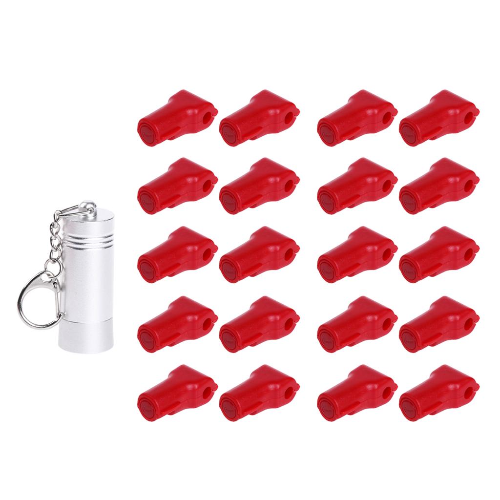 1 Piece Lock Key & 20 Pieces Security Hook Locks on Slatwall Red