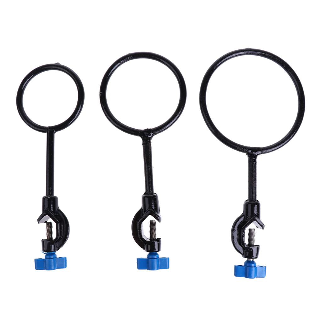 3 Pieces Laboratory Iron Metal Support Rings Lab Stand Bases with Jackscrews