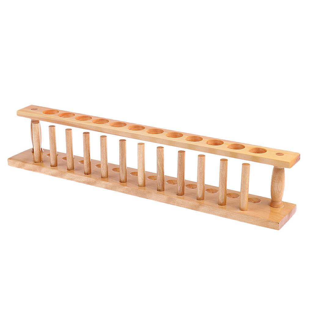 12 Holes Wooden Test Tube Rack For School And Lab Test Colorimetric Analysis