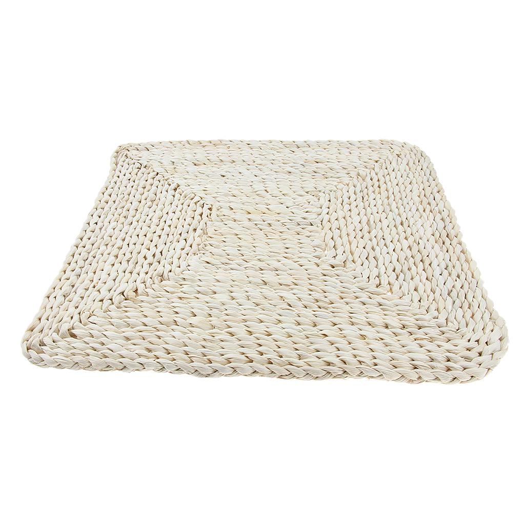 Corn Peel Straw Weave Square Table Placemat Handmade Table Mat 40x40cm