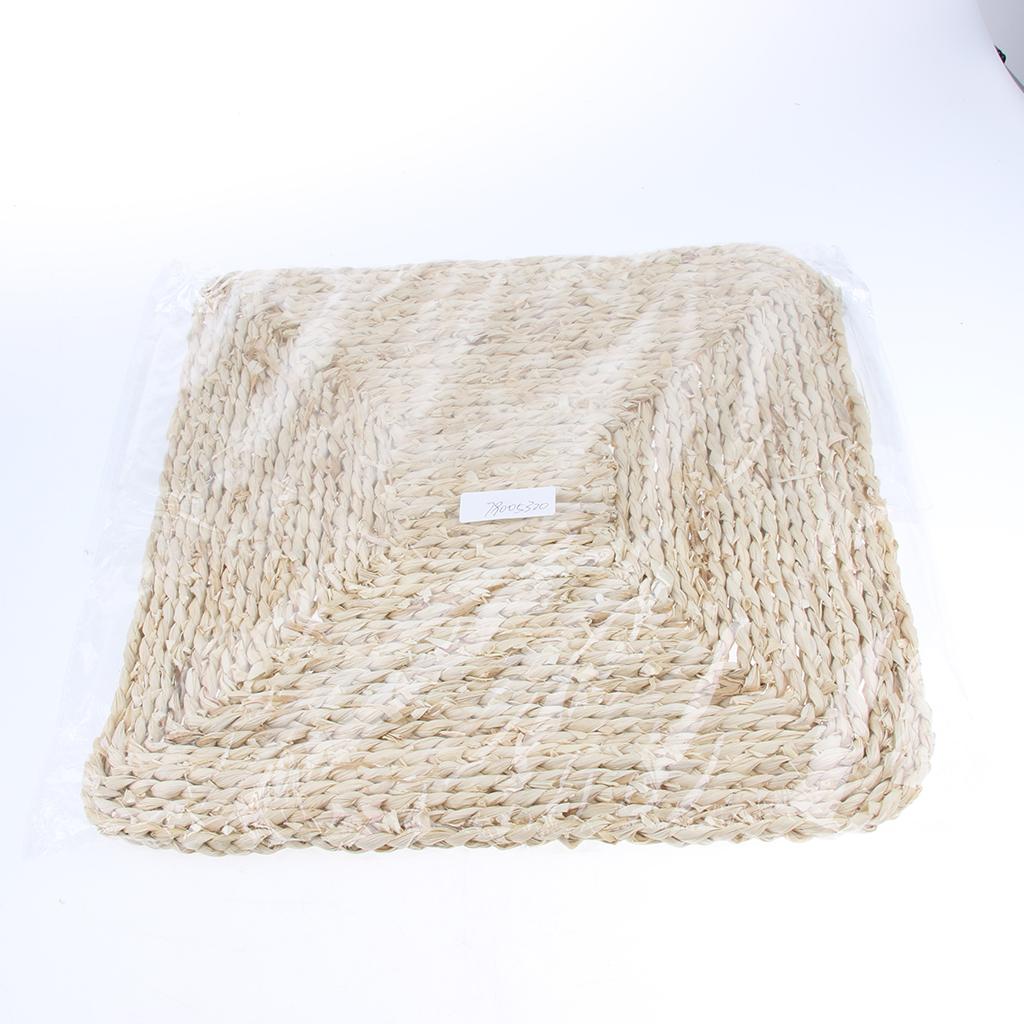 Corn Peel Straw Weave Square Table Placemat Handmade Table Mat 40x40cm