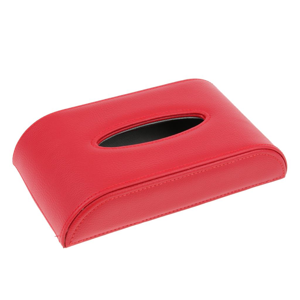 PU Leather Thin Tissue Box Cover Home Car Napkin Toilet Paper Holder Case D